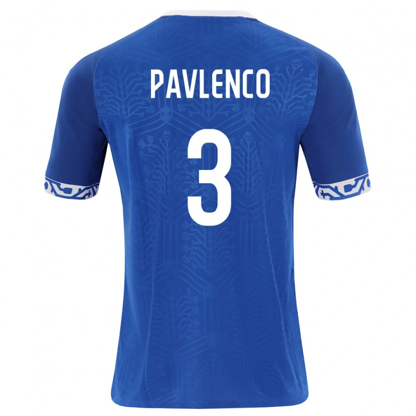 Danxen Mujer Camiseta Moldavia Nichita Pavlenco #3 Azul Real Blanco 1ª Equipación 26-28 La Camisa México