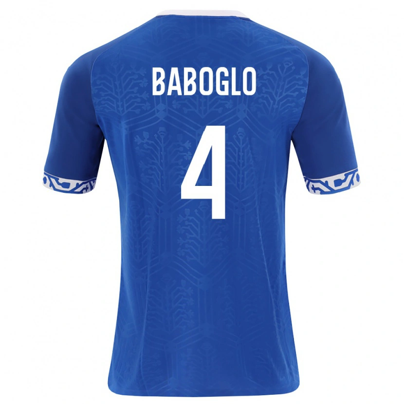 Danxen Mujer Camiseta Moldavia Vladyslav Baboglo #4 Azul Real Blanco 1ª Equipación 26-28 La Camisa México