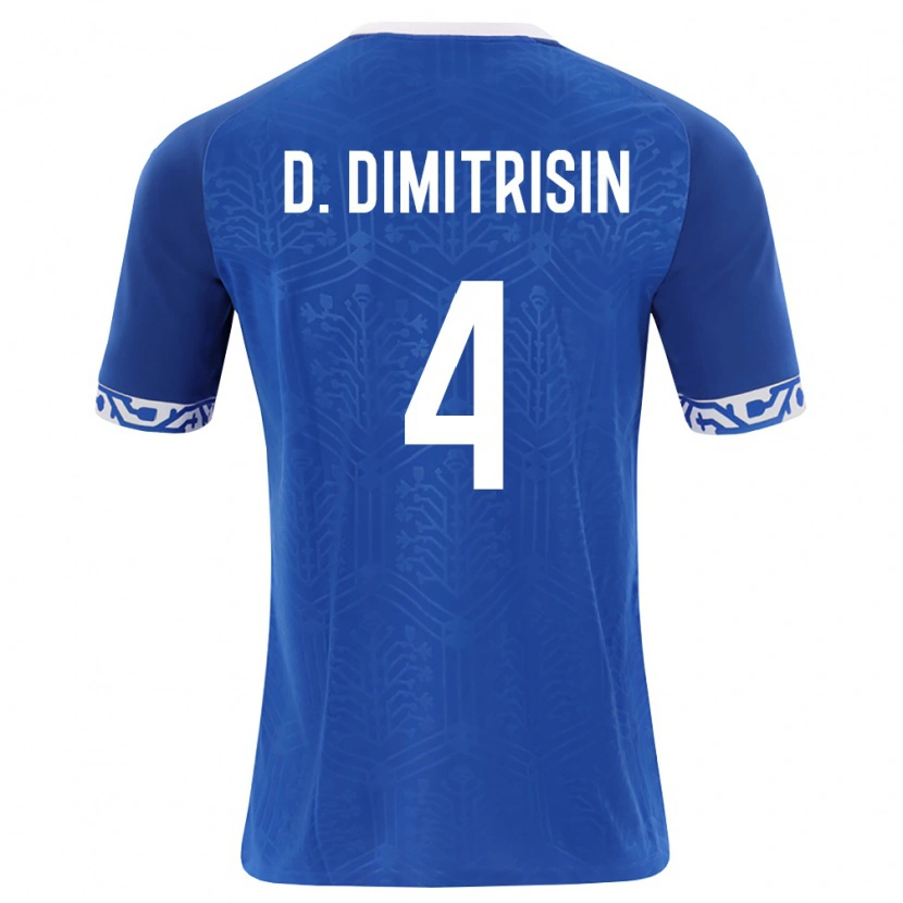 Danxen Mujer Camiseta Moldavia David Dimitrișin #4 Azul Real Blanco 1ª Equipación 26-28 La Camisa México