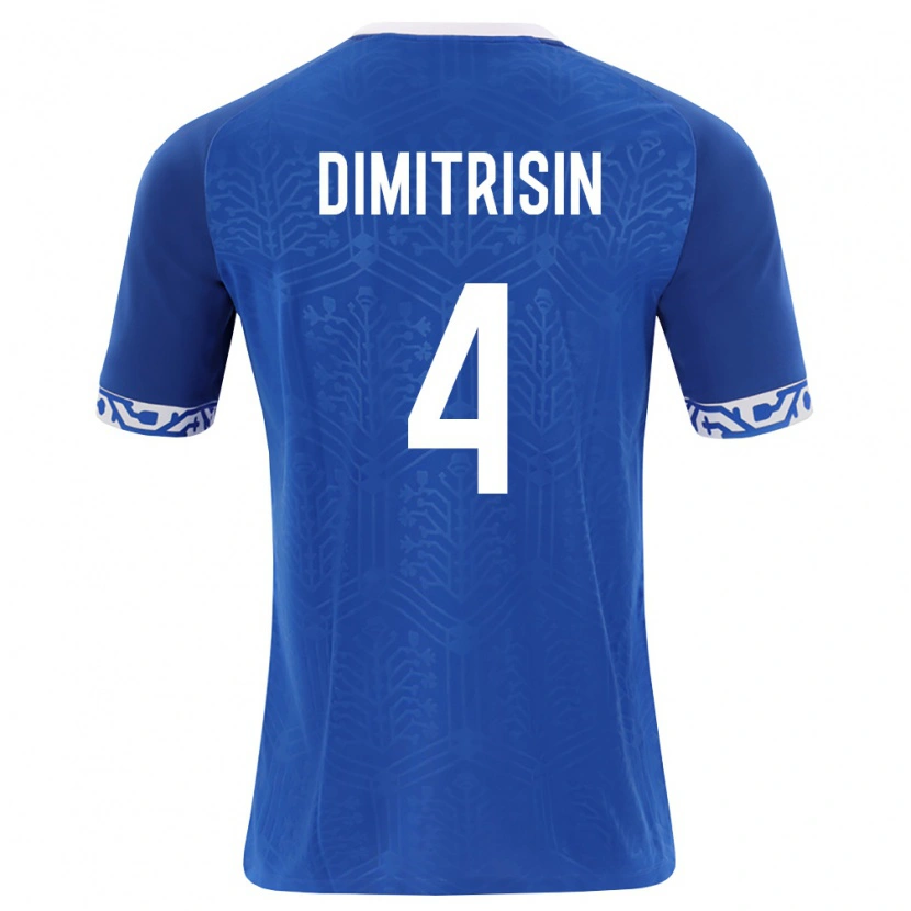 Danxen Mujer Camiseta Moldavia Daniil Dimitrișin #4 Azul Real Blanco 1ª Equipación 26-28 La Camisa México