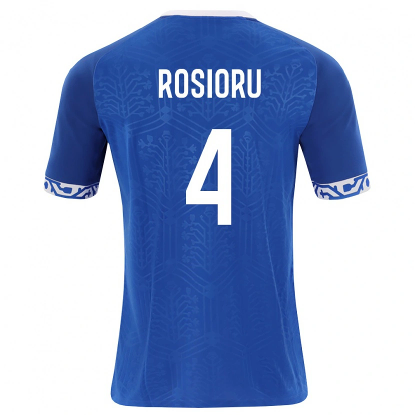 Danxen Mujer Camiseta Moldavia Marius-Nicolae Rosioru #4 Azul Real Blanco 1ª Equipación 26-28 La Camisa México