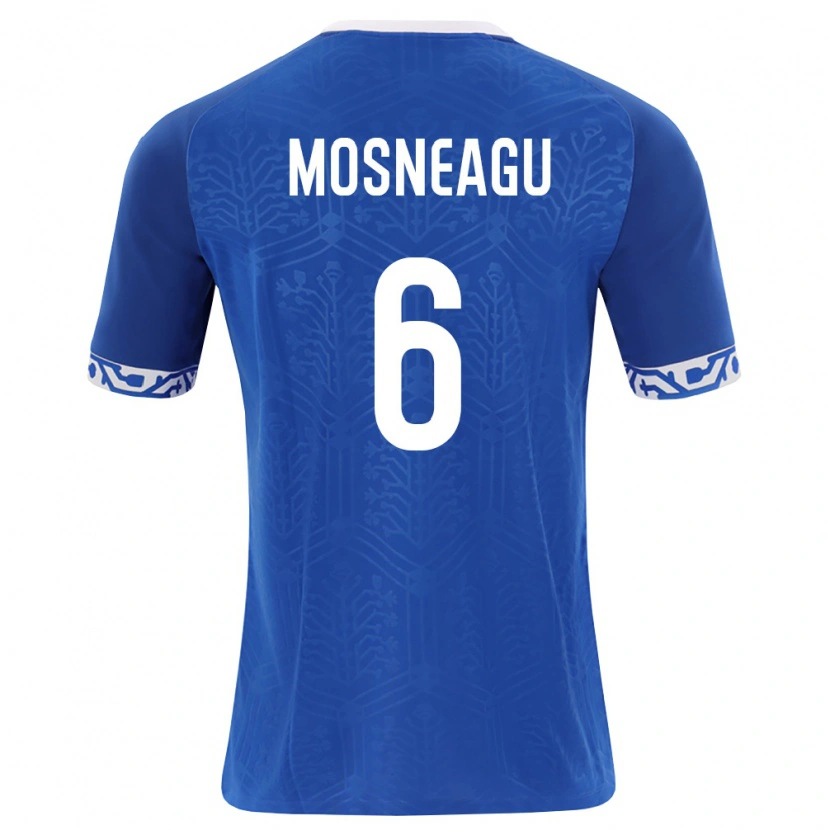 Danxen Mujer Camiseta Moldavia Gheorghe Mosneagu #6 Azul Real Blanco 1ª Equipación 26-28 La Camisa México