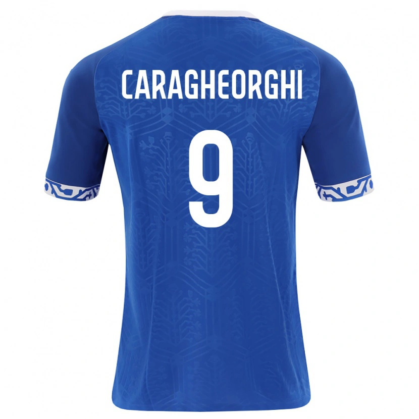 Danxen Mujer Camiseta Moldavia Nichita Caragheorghi #9 Azul Real Blanco 1ª Equipación 26-28 La Camisa México