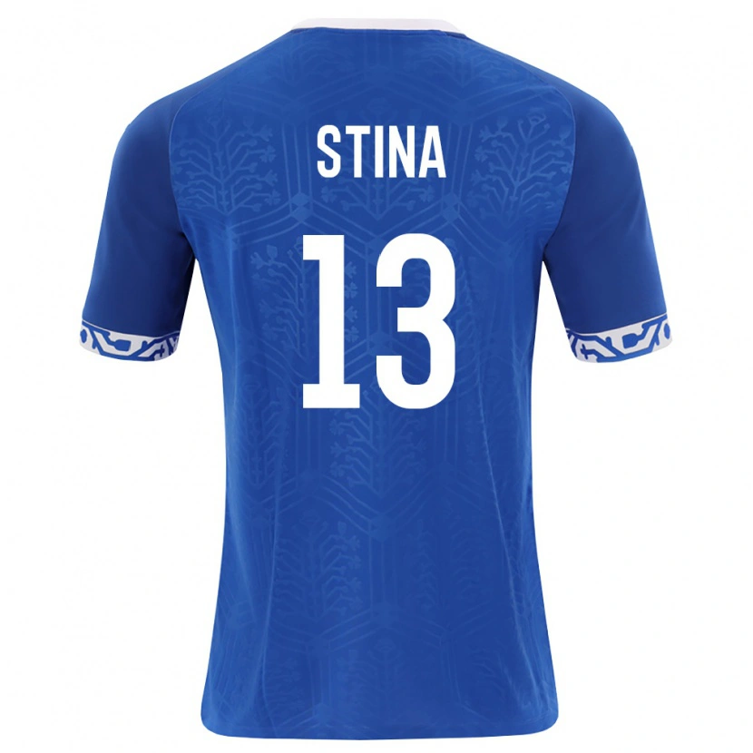 Danxen Mujer Camiseta Moldavia Victor Stina #13 Azul Real Blanco 1ª Equipación 26-28 La Camisa México