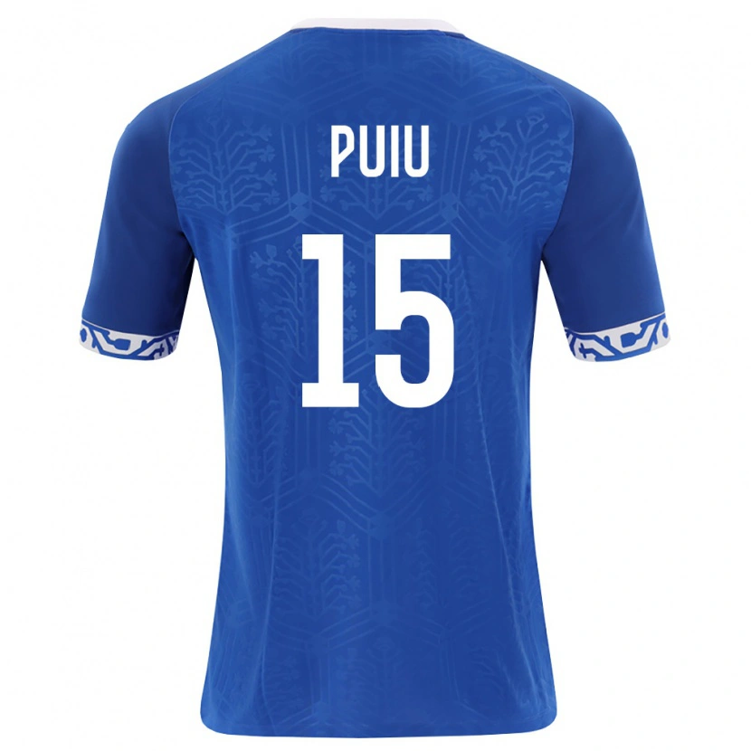 Danxen Mujer Camiseta Moldavia Bogdan Puiu #15 Azul Real Blanco 1ª Equipación 26-28 La Camisa México