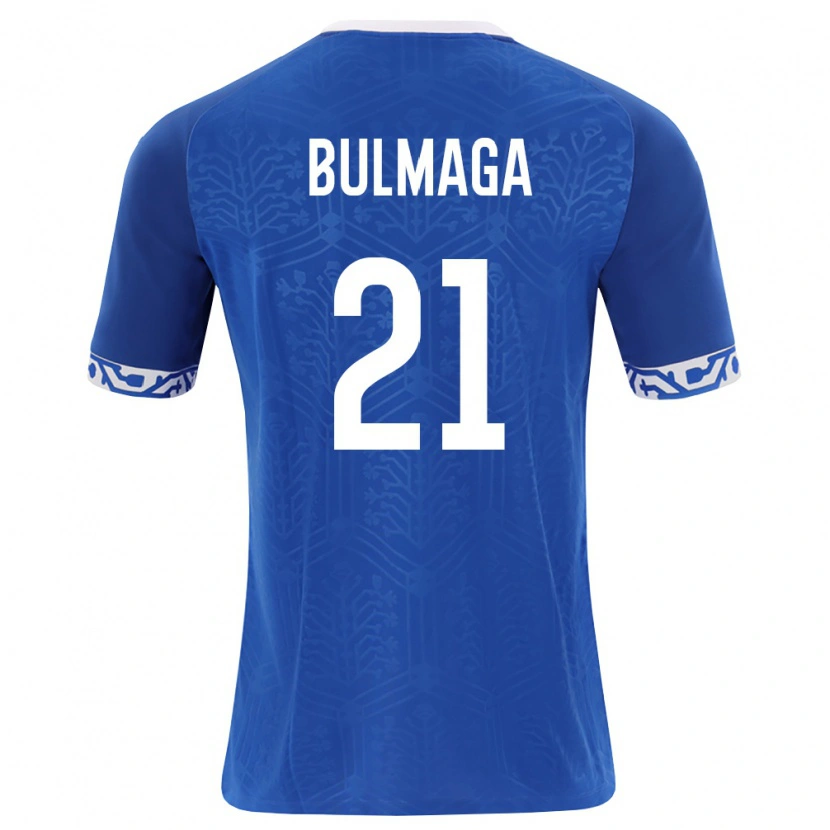 Danxen Mujer Camiseta Moldavia Leonard Bulmaga #21 Azul Real Blanco 1ª Equipación 26-28 La Camisa México