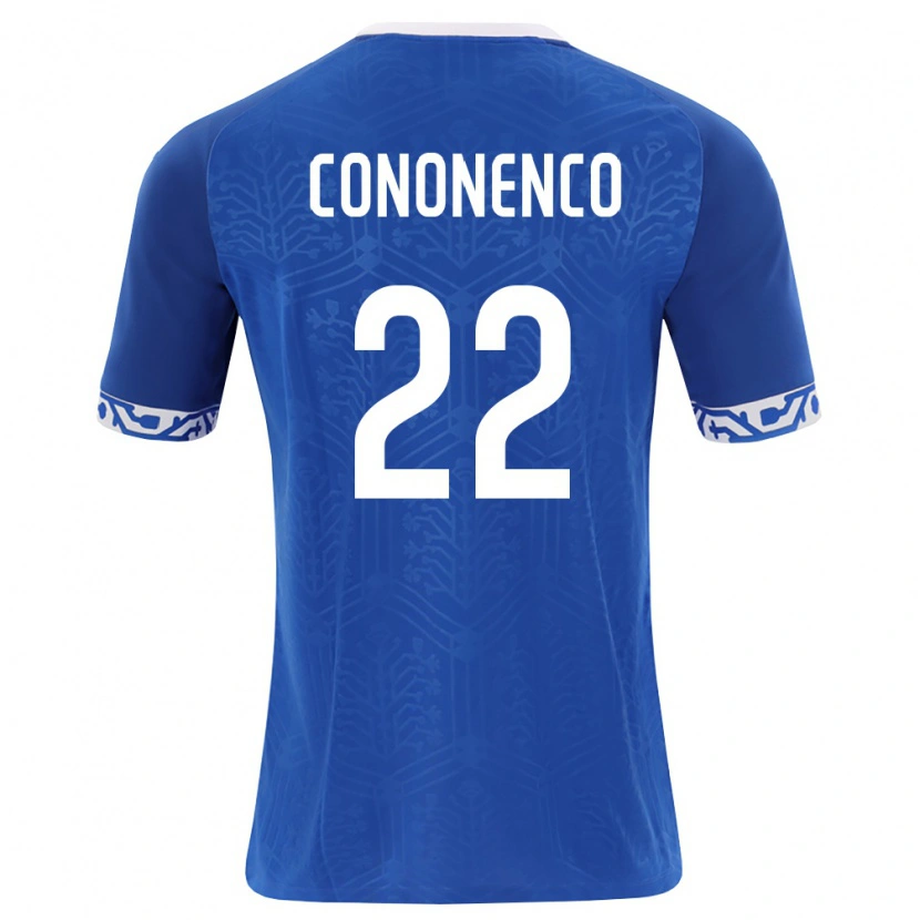 Danxen Mujer Camiseta Moldavia Maxim Cononenco #22 Azul Real Blanco 1ª Equipación 26-28 La Camisa México