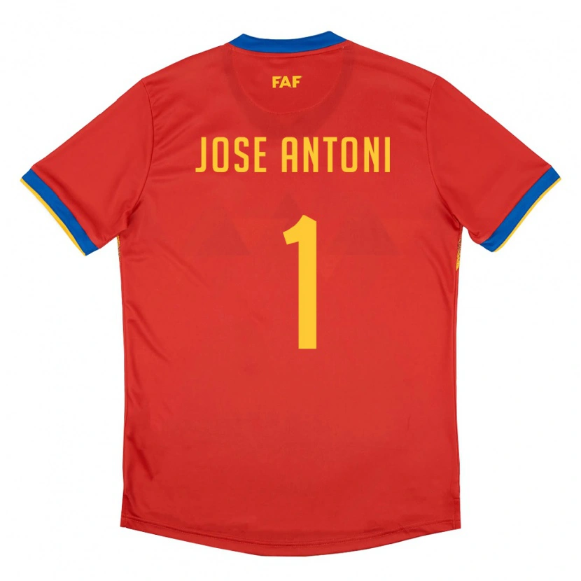 Danxen Mujer Camiseta Andorra Josep Antoni #1 Rojo Azul Amarillo 1ª Equipación 26-28 La Camisa México