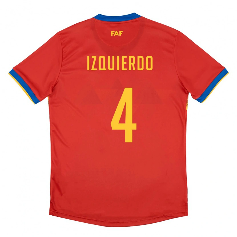 Danxen Mujer Camiseta Andorra Eric Izquierdo #4 Rojo Azul Amarillo 1ª Equipación 26-28 La Camisa México