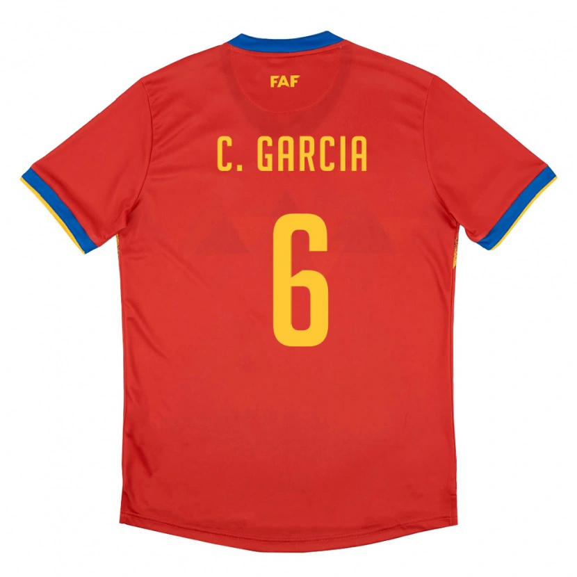 Danxen Mujer Camiseta Andorra Christian Garcia #6 Rojo Azul Amarillo 1ª Equipación 26-28 La Camisa México