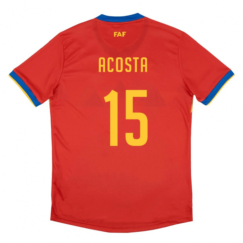 Danxen Mujer Camiseta Andorra Guillem Acosta #15 Rojo Azul Amarillo 1ª Equipación 26-28 La Camisa México