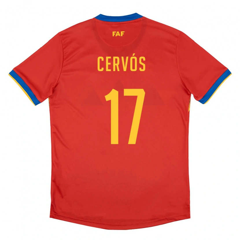 Danxen Mujer Camiseta Andorra Joan Cervós #17 Rojo Azul Amarillo 1ª Equipación 26-28 La Camisa México
