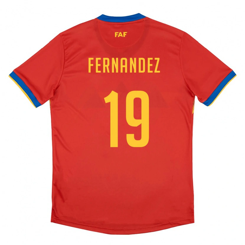 Danxen Mujer Camiseta Andorra Nil Fernandez #19 Rojo Azul Amarillo 1ª Equipación 26-28 La Camisa México