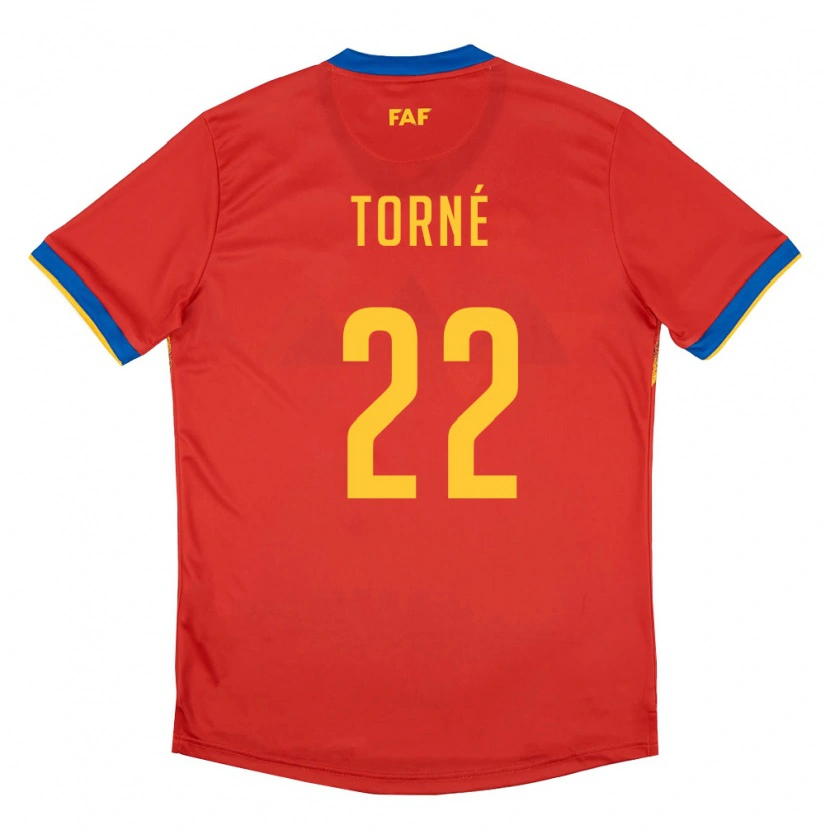 Danxen Mujer Camiseta Andorra Marc Torné #22 Rojo Azul Amarillo 1ª Equipación 26-28 La Camisa México