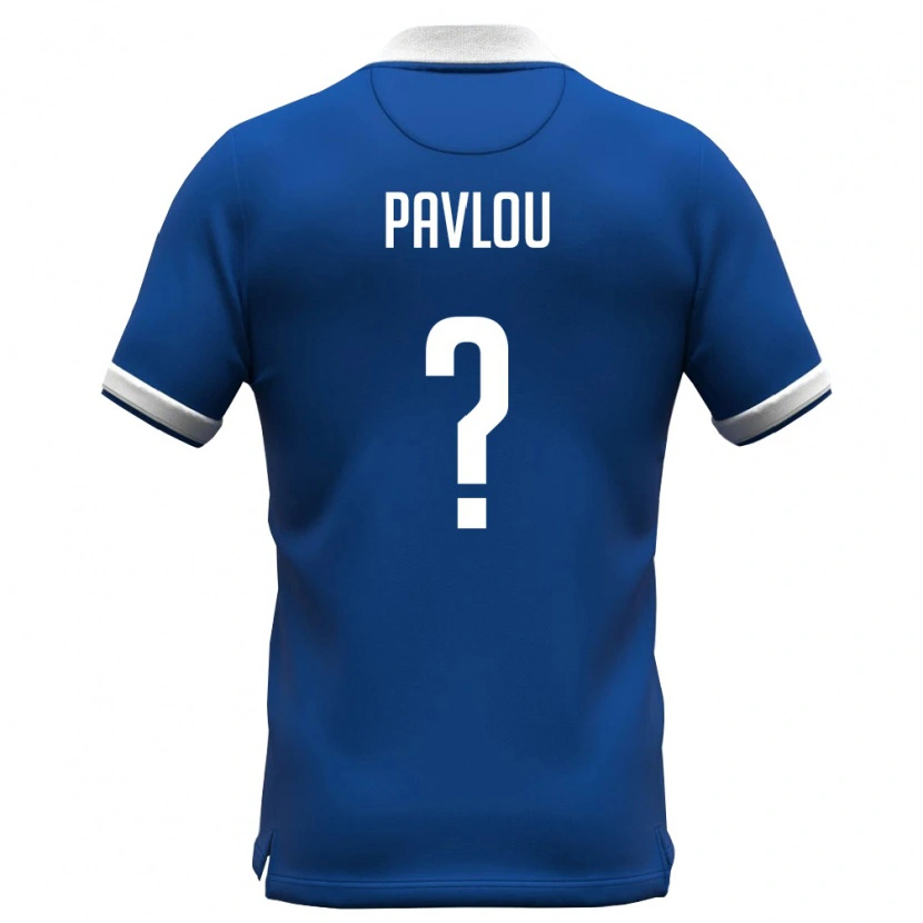 Danxen Mujer Camiseta Chipre Charalampos Pavlou #0 Azul Real Blanco 1ª Equipación 26-28 La Camisa México