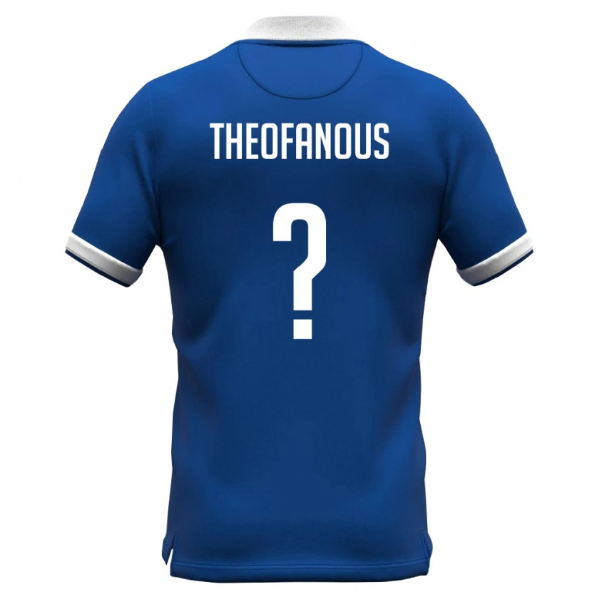 Danxen Mujer Camiseta Chipre Giorgos Theofanous #0 Azul Real Blanco 1ª Equipación 26-28 La Camisa México