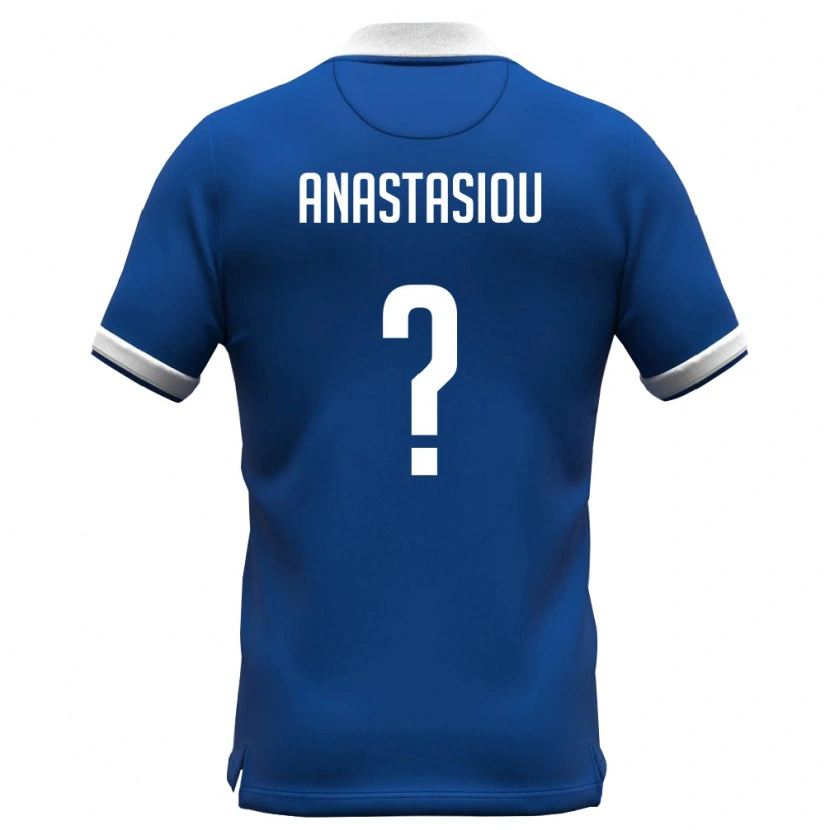 Danxen Mujer Camiseta Chipre Stefanos Anastasiou #0 Azul Real Blanco 1ª Equipación 26-28 La Camisa México