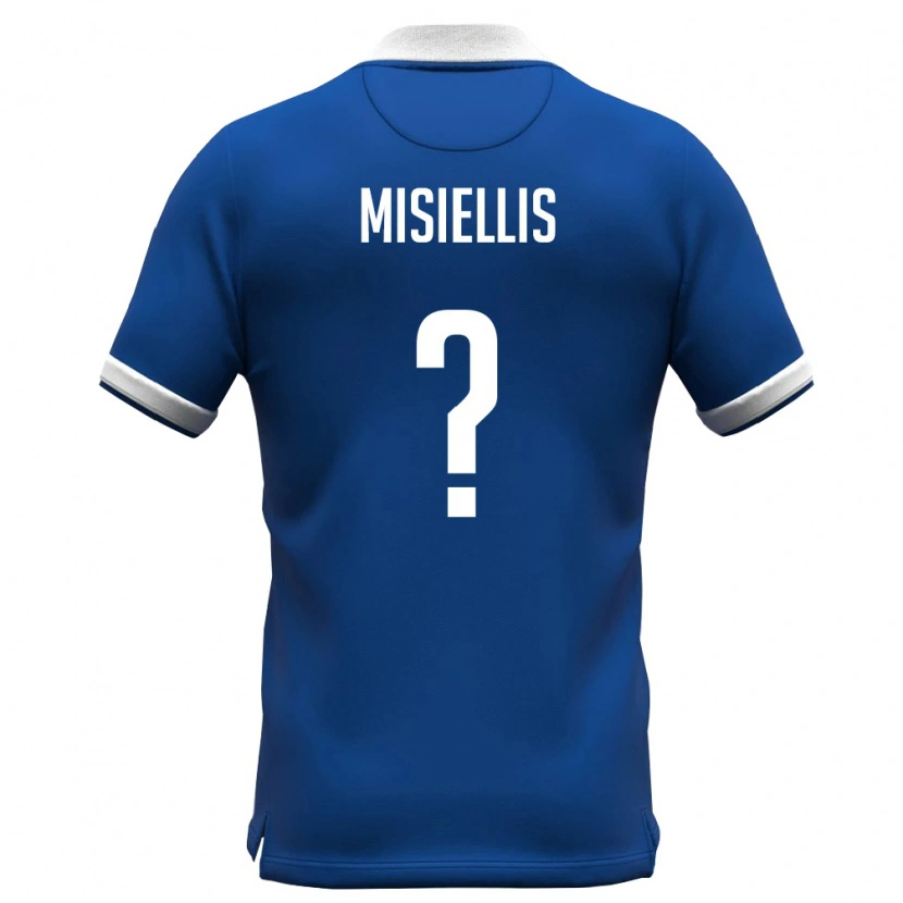 Danxen Mujer Camiseta Chipre Andreas Misiellis #0 Azul Real Blanco 1ª Equipación 26-28 La Camisa México