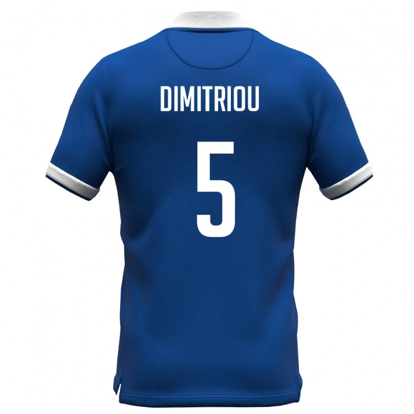 Danxen Mujer Camiseta Chipre Andreas Dimitriou #5 Azul Real Blanco 1ª Equipación 26-28 La Camisa México