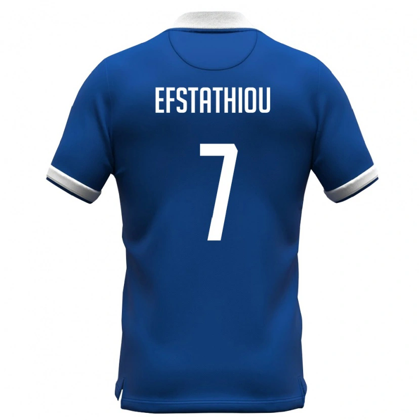 Danxen Mujer Camiseta Chipre Alexandros Efstathiou #7 Azul Real Blanco 1ª Equipación 26-28 La Camisa México