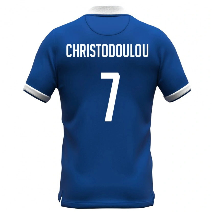 Danxen Mujer Camiseta Chipre Argyris Christodoulou #7 Azul Real Blanco 1ª Equipación 26-28 La Camisa México