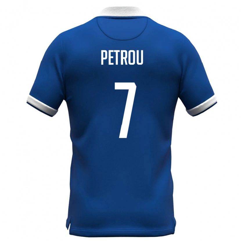 Danxen Mujer Camiseta Chipre Marinos Petrou #7 Azul Real Blanco 1ª Equipación 26-28 La Camisa México