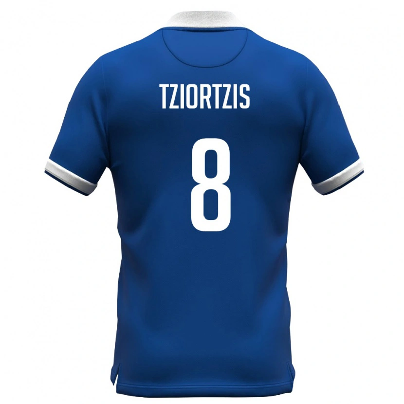 Danxen Mujer Camiseta Chipre Georgios Tziortzis #8 Azul Real Blanco 1ª Equipación 26-28 La Camisa México