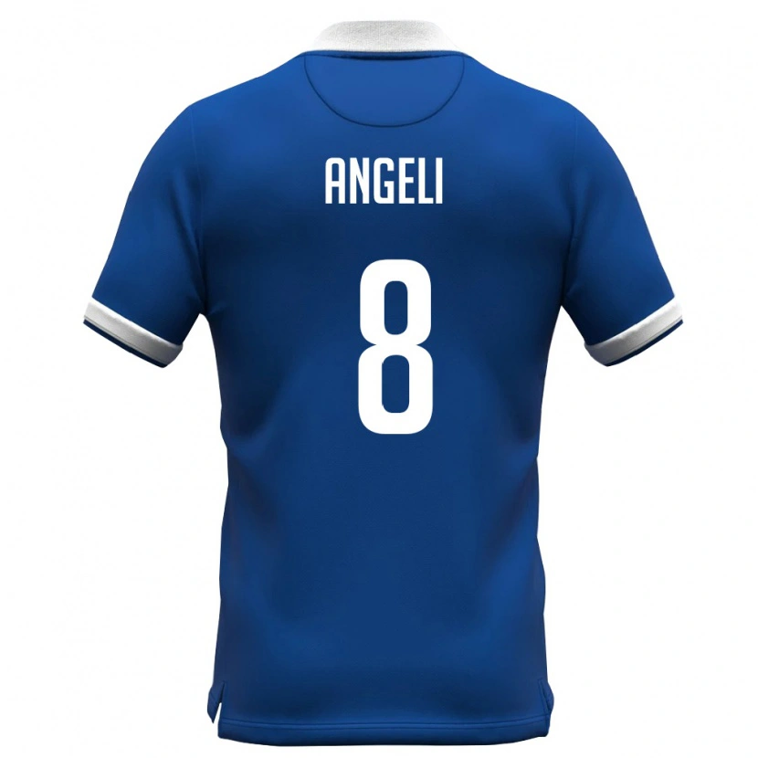 Danxen Mujer Camiseta Chipre Angelos Angeli #8 Azul Real Blanco 1ª Equipación 26-28 La Camisa México
