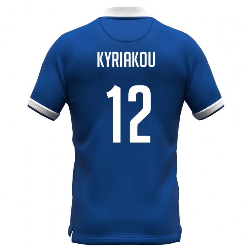 Danxen Mujer Camiseta Chipre Panagiotis Kyriakou #12 Azul Real Blanco 1ª Equipación 26-28 La Camisa México
