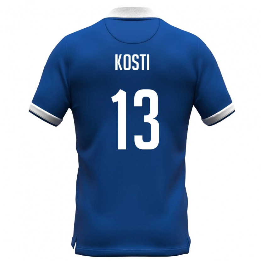 Danxen Mujer Camiseta Chipre Giannis Kosti #13 Azul Real Blanco 1ª Equipación 26-28 La Camisa México