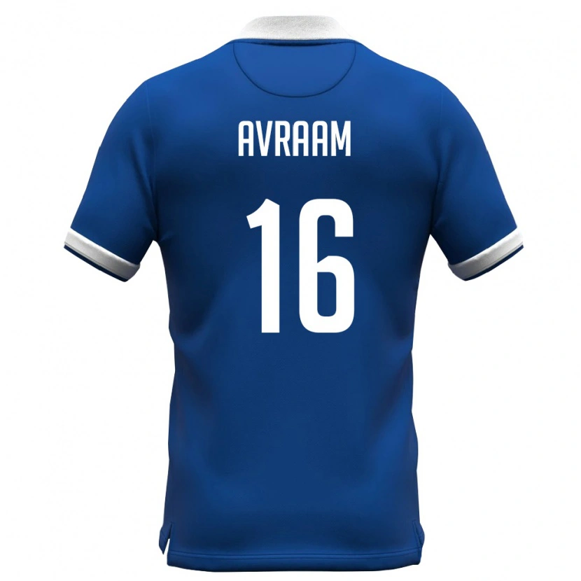 Danxen Mujer Camiseta Chipre Andreas Avraam #16 Azul Real Blanco 1ª Equipación 26-28 La Camisa México