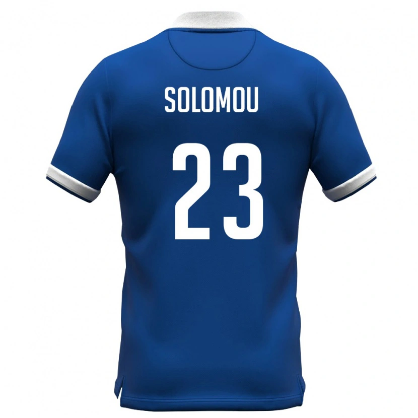 Danxen Mujer Camiseta Chipre Dimitris Solomou #23 Azul Real Blanco 1ª Equipación 26-28 La Camisa México