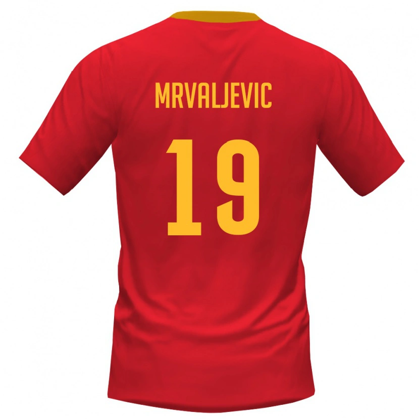 Danxen Mujer Camiseta Montenegro Balsa Mrvaljevic #19 Rojo Amarillo 1ª Equipación 26-28 La Camisa México