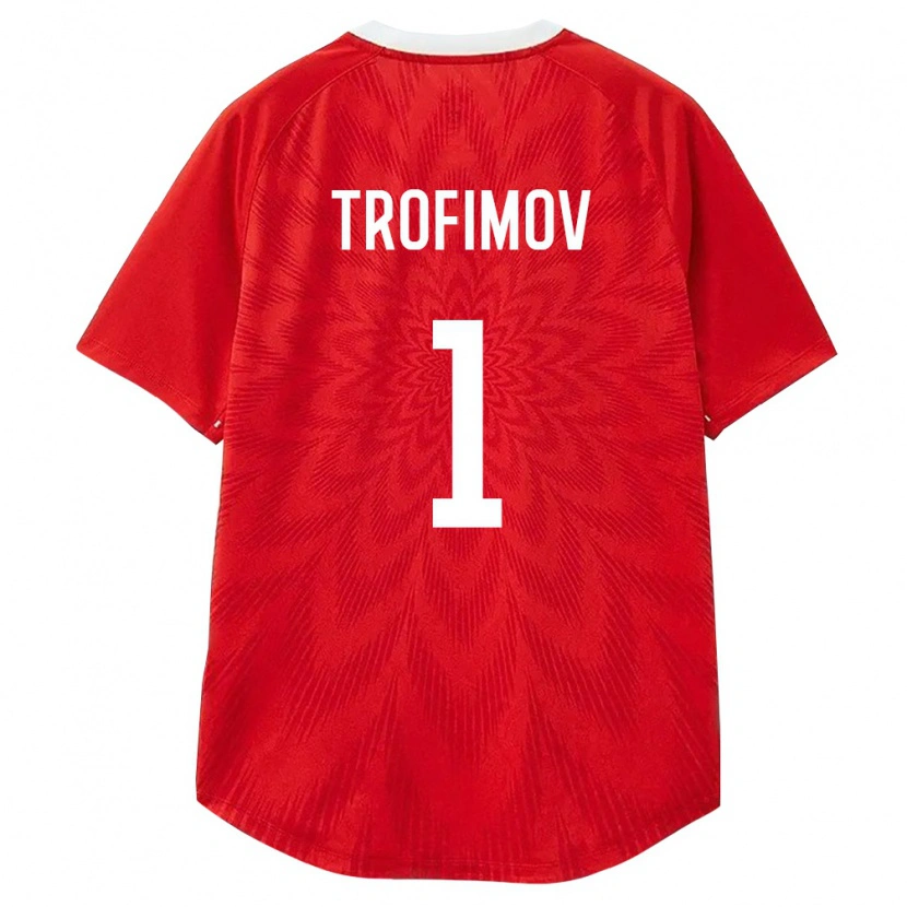 Danxen Mujer Camiseta Rusia Kirill Trofimov #1 Rojo Blanco Marrón 1ª Equipación 26-28 La Camisa México