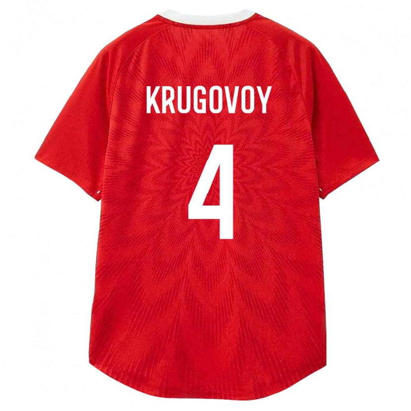 Danxen Mujer Camiseta Rusia Danil Krugovoy #4 Rojo Blanco Marrón 1ª Equipación 26-28 La Camisa México