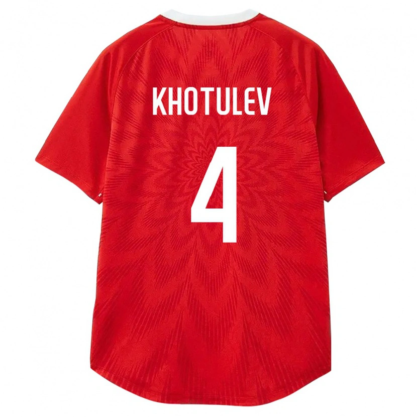 Danxen Mujer Camiseta Rusia Timofey Khotulev #4 Rojo Blanco Marrón 1ª Equipación 26-28 La Camisa México
