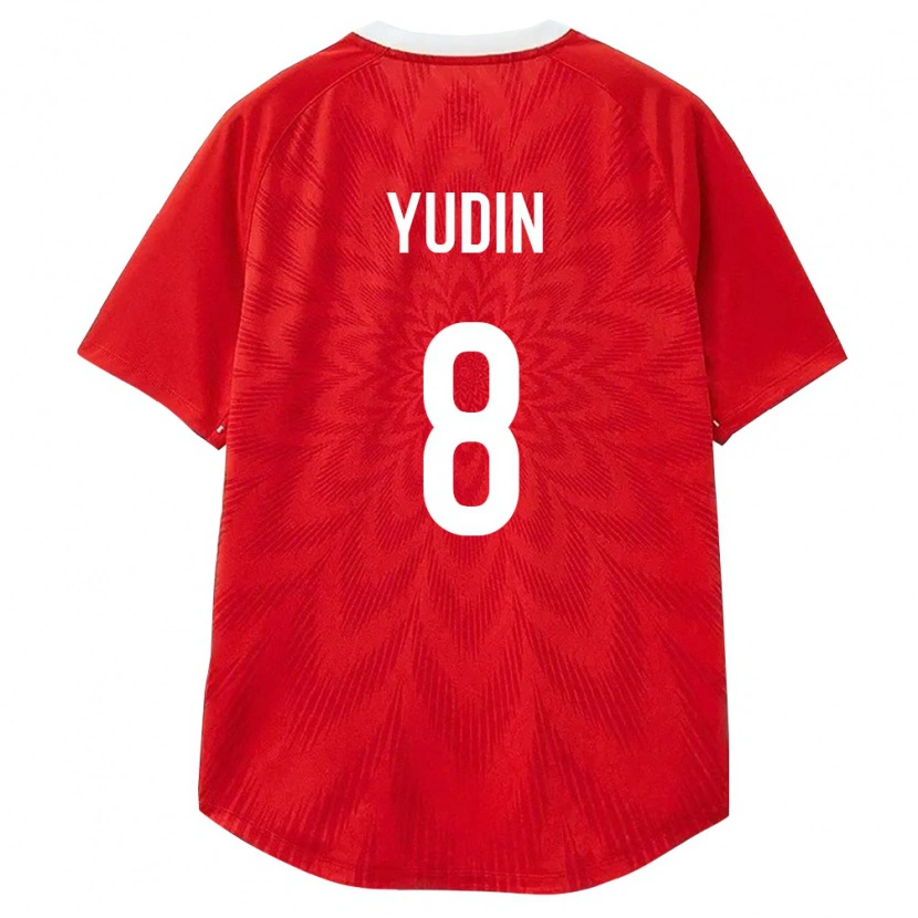 Danxen Mujer Camiseta Rusia Aleksandr Yudin #8 Rojo Blanco Marrón 1ª Equipación 26-28 La Camisa México
