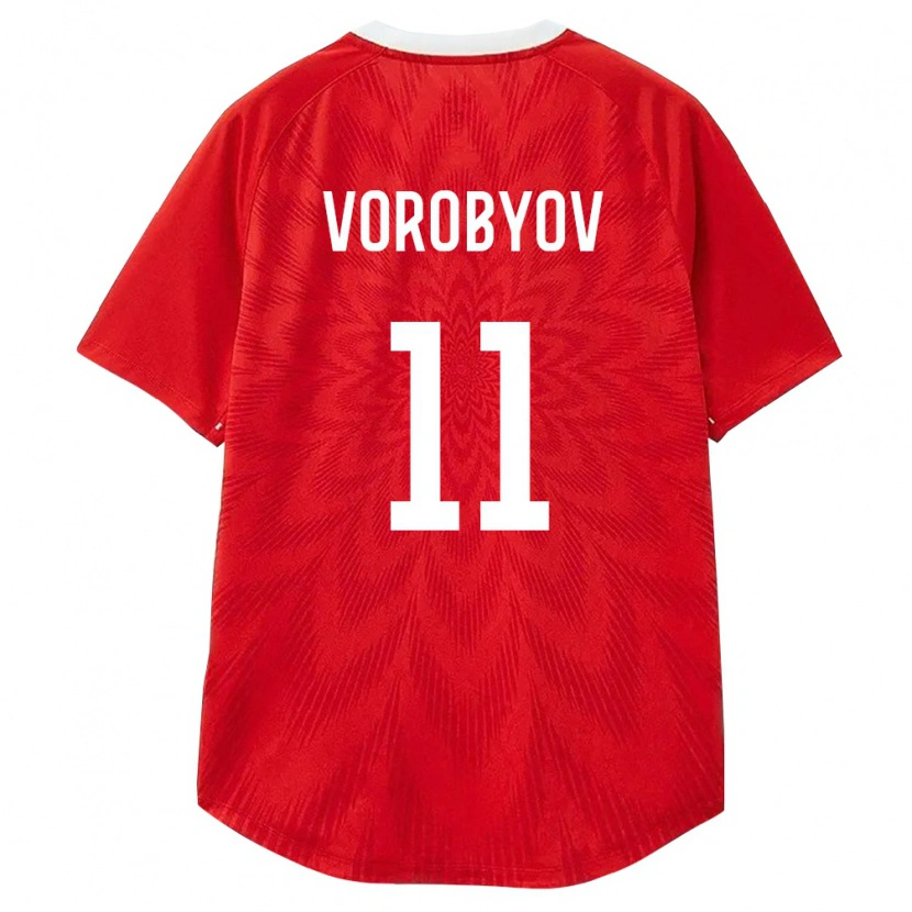 Danxen Mujer Camiseta Rusia Dmitriy Vorobyov #11 Rojo Blanco Marrón 1ª Equipación 26-28 La Camisa México