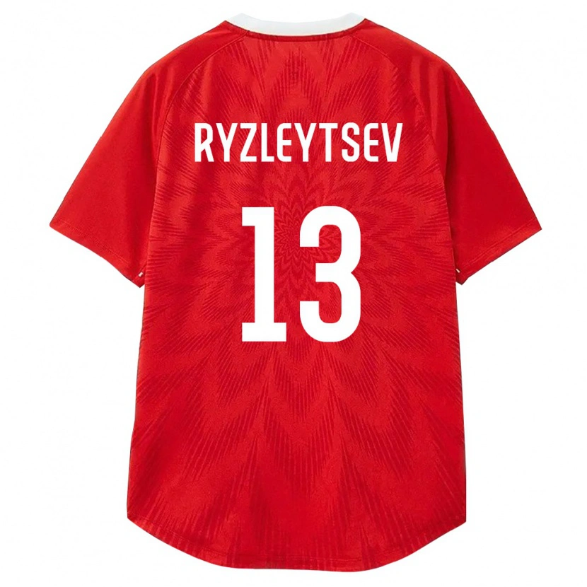 Danxen Mujer Camiseta Rusia Klim Ryzleytsev #13 Rojo Blanco Marrón 1ª Equipación 26-28 La Camisa México