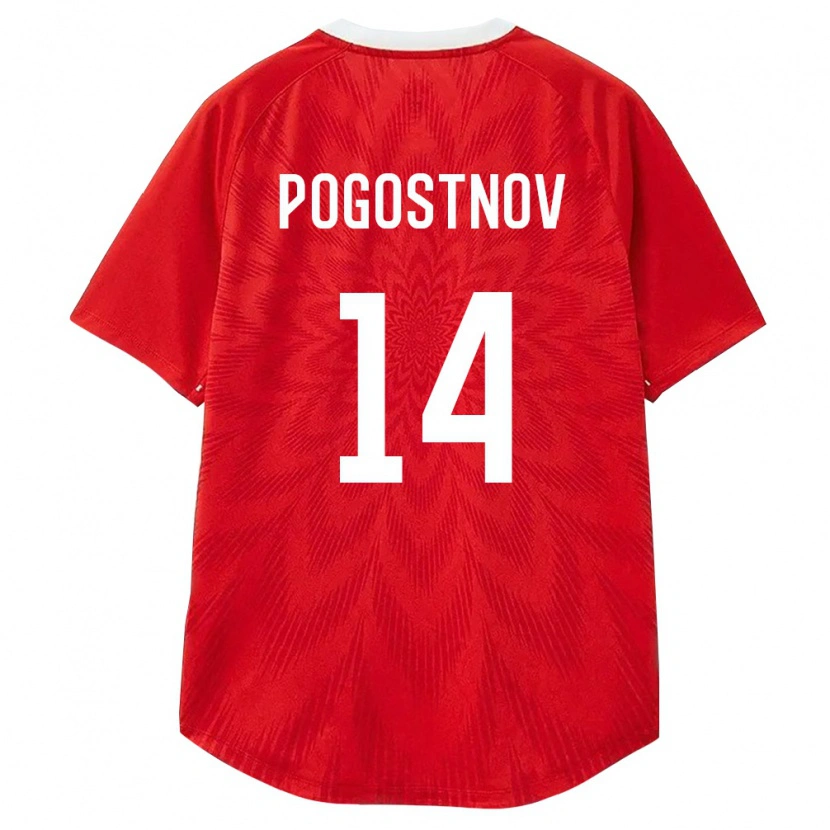 Danxen Mujer Camiseta Rusia Egor Pogostnov #14 Rojo Blanco Marrón 1ª Equipación 26-28 La Camisa México