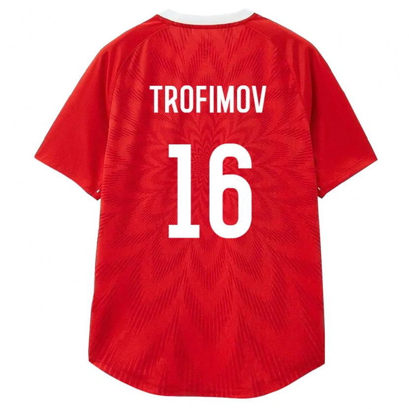 Danxen Mujer Camiseta Rusia Daniil Trofimov #16 Rojo Blanco Marrón 1ª Equipación 26-28 La Camisa México