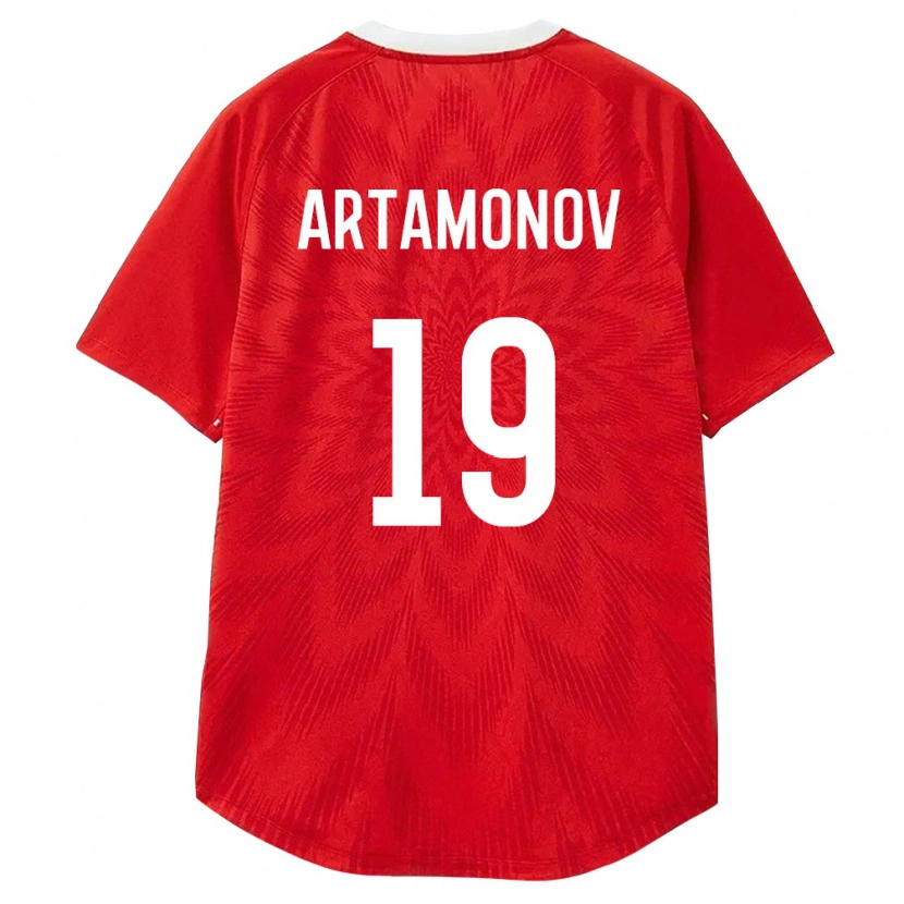 Danxen Mujer Camiseta Rusia Vladimir Artamonov #19 Rojo Blanco Marrón 1ª Equipación 26-28 La Camisa México