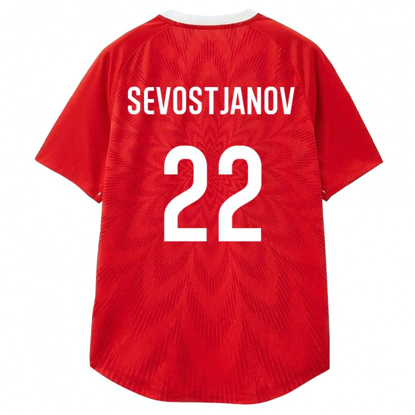 Danxen Mujer Camiseta Rusia Maksim Sevostjanov #22 Rojo Blanco Marrón 1ª Equipación 26-28 La Camisa México