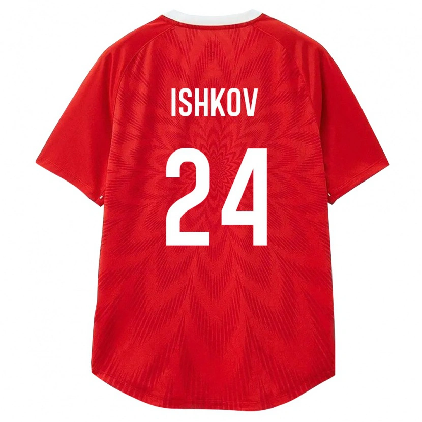 Danxen Mujer Camiseta Rusia Ilya Ishkov #24 Rojo Blanco Marrón 1ª Equipación 26-28 La Camisa México