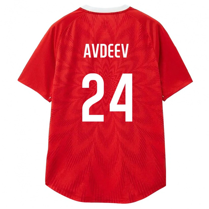 Danxen Mujer Camiseta Rusia Denis Avdeev #24 Rojo Blanco Marrón 1ª Equipación 26-28 La Camisa México