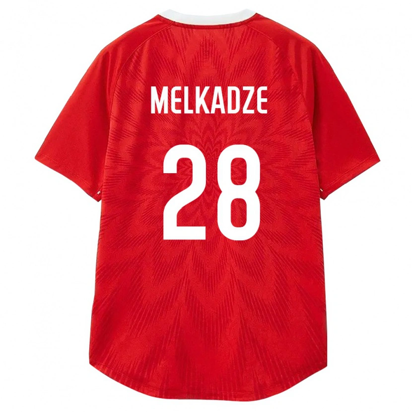 Danxen Mujer Camiseta Rusia Georgiy Melkadze #28 Rojo Blanco Marrón 1ª Equipación 26-28 La Camisa México