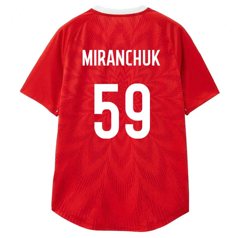 Danxen Mujer Camiseta Rusia Aleksey Miranchuk #59 Rojo Blanco Marrón 1ª Equipación 26-28 La Camisa México