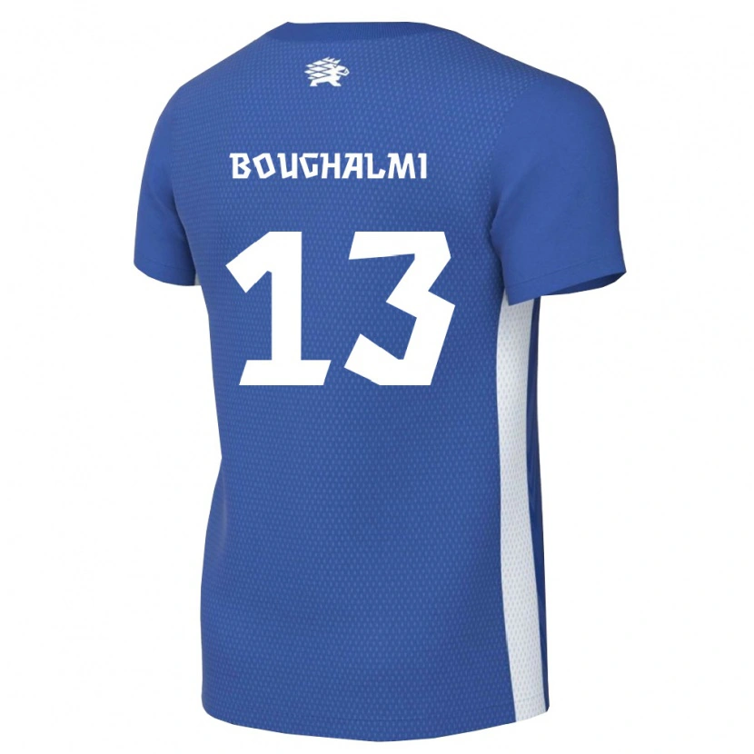 Danxen Mujer Camiseta Estonia Youssef Boughalmi #13 Azul Oscuro Blanco 1ª Equipación 26-28 La Camisa México
