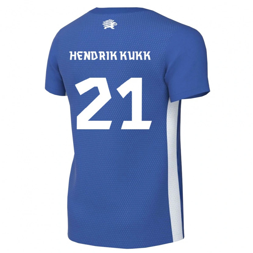 Danxen Mujer Camiseta Estonia Mark Hendrik Kukk #21 Azul Oscuro Blanco 1ª Equipación 26-28 La Camisa México