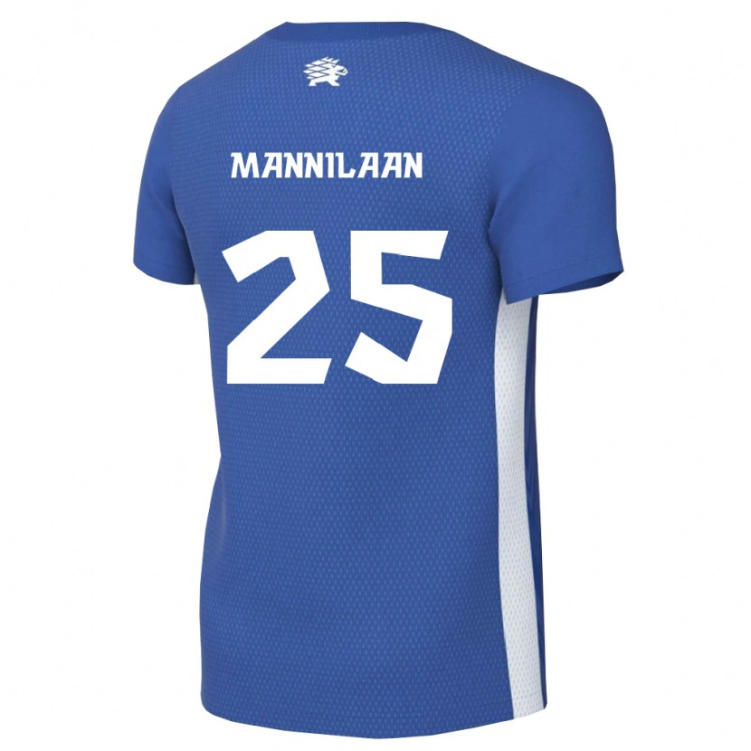 Danxen Mujer Camiseta Estonia Mattias Männilaan #25 Azul Oscuro Blanco 1ª Equipación 26-28 La Camisa México